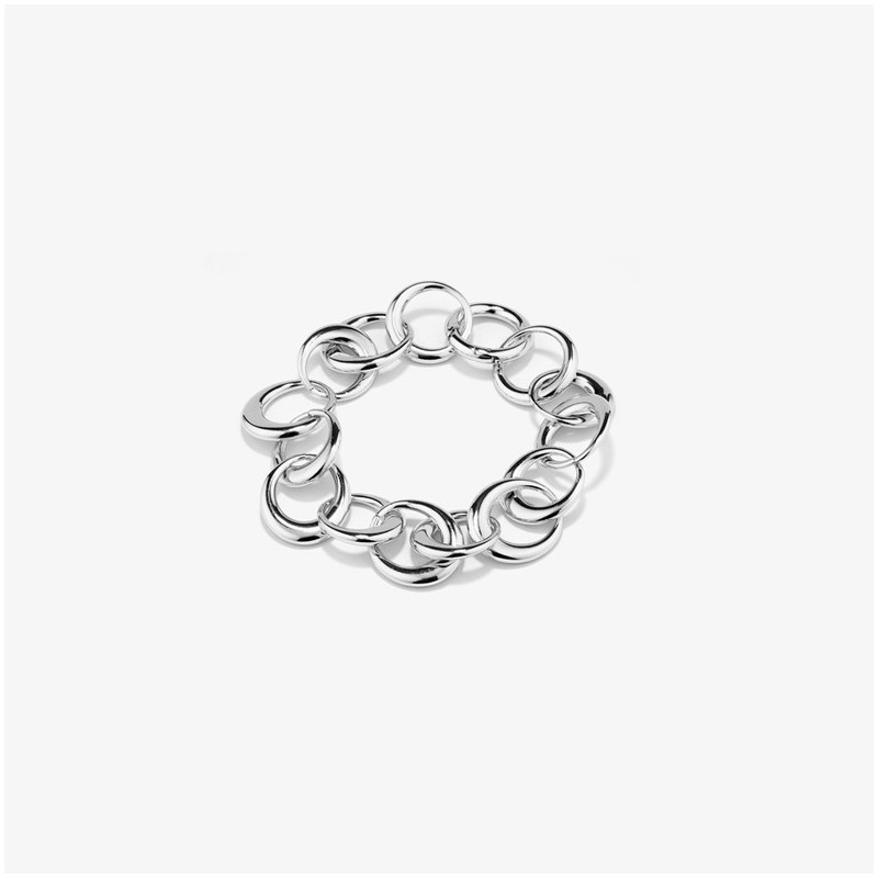 Pulsera Mujer Blair Plata | Diseño Geométrico con Eslabones Plateados