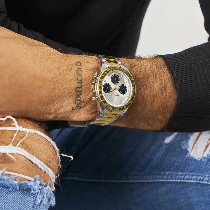 ROPE 45MM ISILVER DIAL IPBITONE GOLD BRA