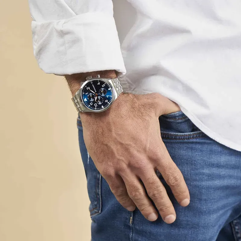 CAIMAN 43MM MULTI BLUE DIAL SS BRACELET