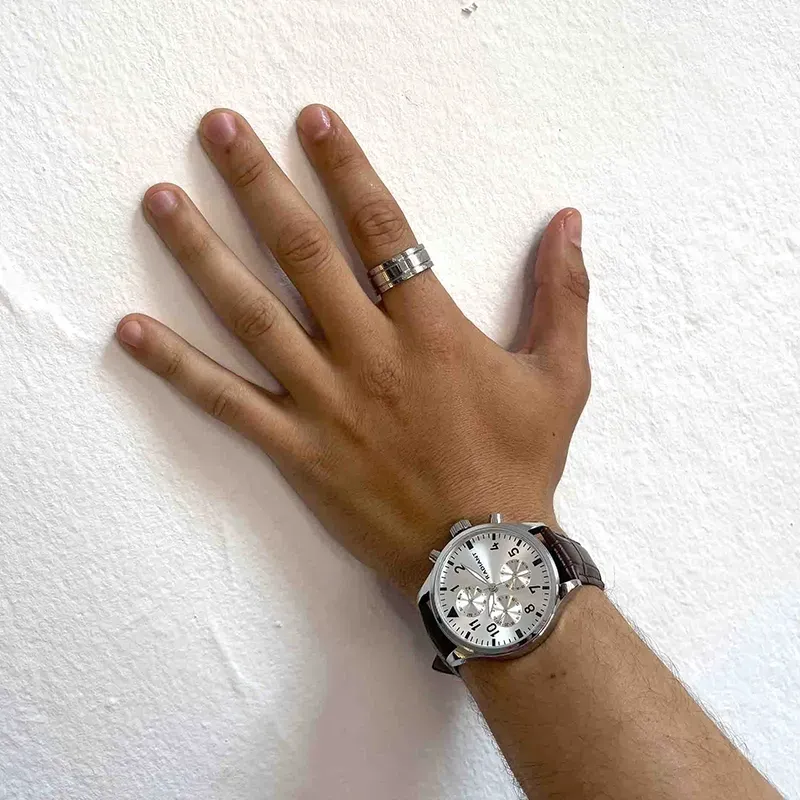 Radiant Caiman Reloj de Hombre con correa de cuero marrón