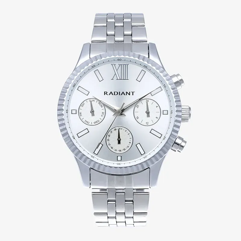 Reloj Hombre Alpha 44.5MM SS Brazalete, Acero, Plateado Radiant