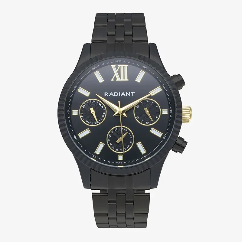Reloj Hombre Alpha 44.5MM Negro Brazalete, Acero, Negro Radiant