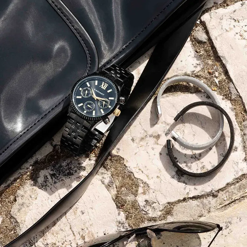 Reloj Hombre Alpha 44.5MM Negro Brazalete, Acero, Negro Radiant