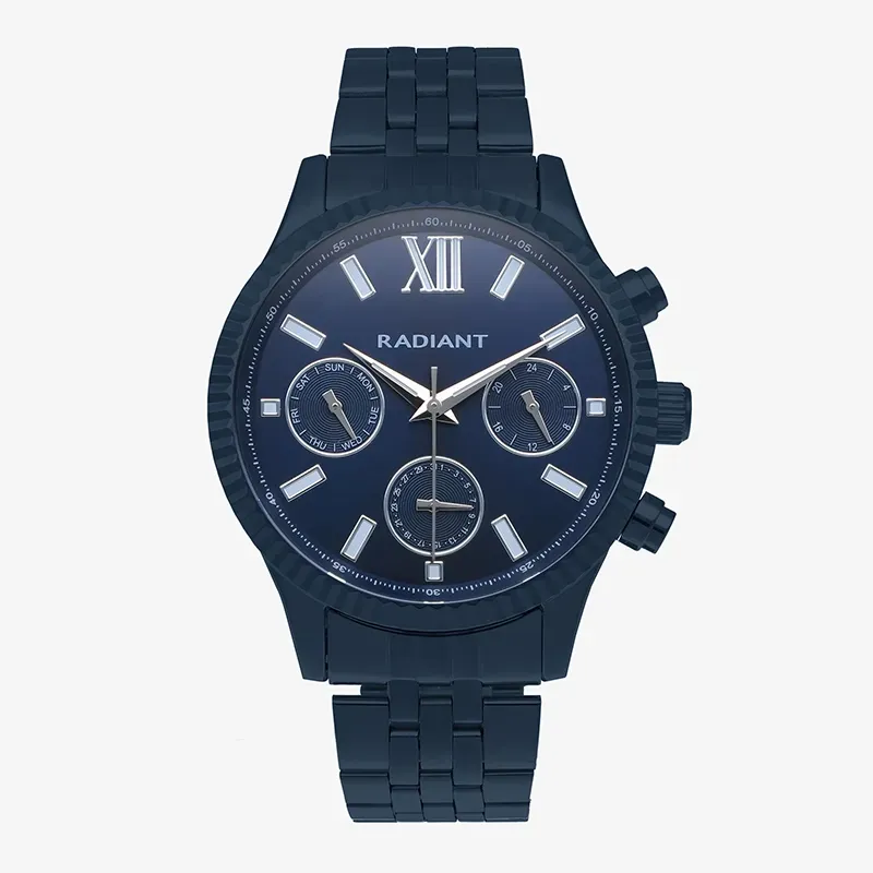 Reloj Hombre Alpha 44.5MM Azul Azul Brazalete, Acero, Azul Radiant