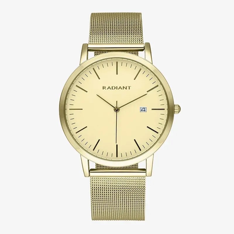 Reloj Hombre Clik 42MM Oro IPG Malla, Acero, Dorado Radiant