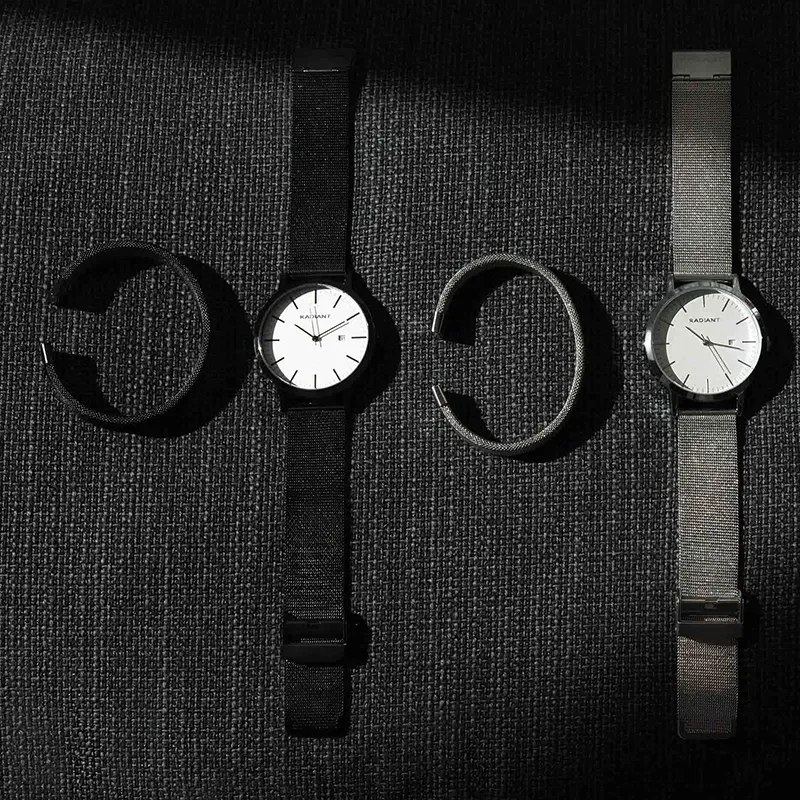 Reloj Hombre Clik 42MM SS Negro Malla, Acero, Negro Radiant