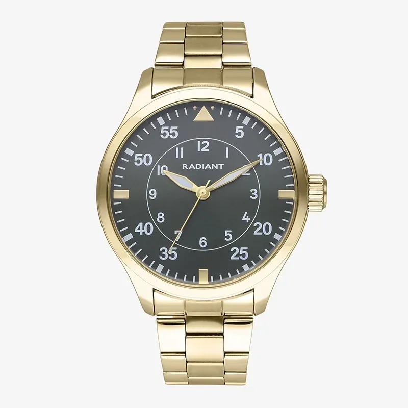 Reloj Hombre Dynamo 43MM Negro IPG Brazalete, Acero, Dorado Radiant