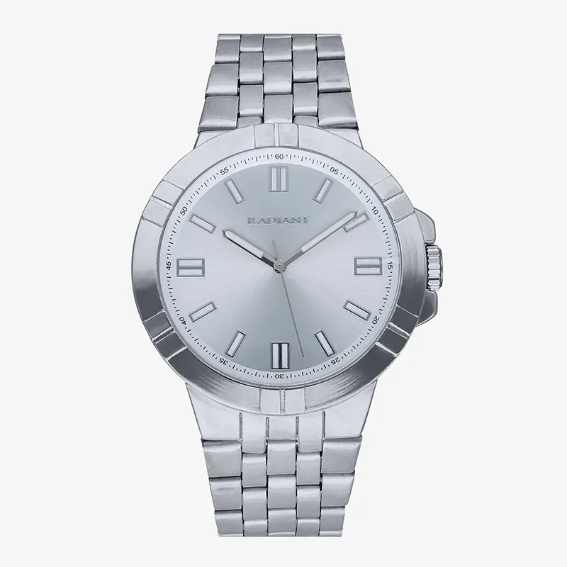 Reloj Hombre Atomik 44MM Plata SS Brazalete, Acero, Plateado Radiant