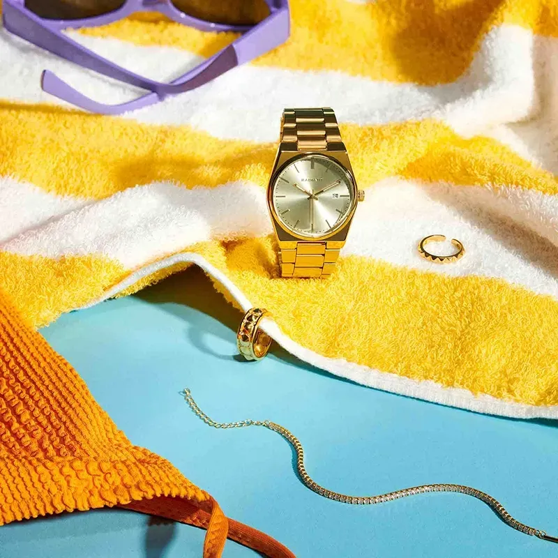 Radiant Air Reloj de Mujer Dorado con Brazalete de Acero