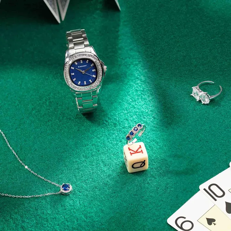 Radiant Scape Reloj de Mujer Azul Plateado con Brazalete de Acero