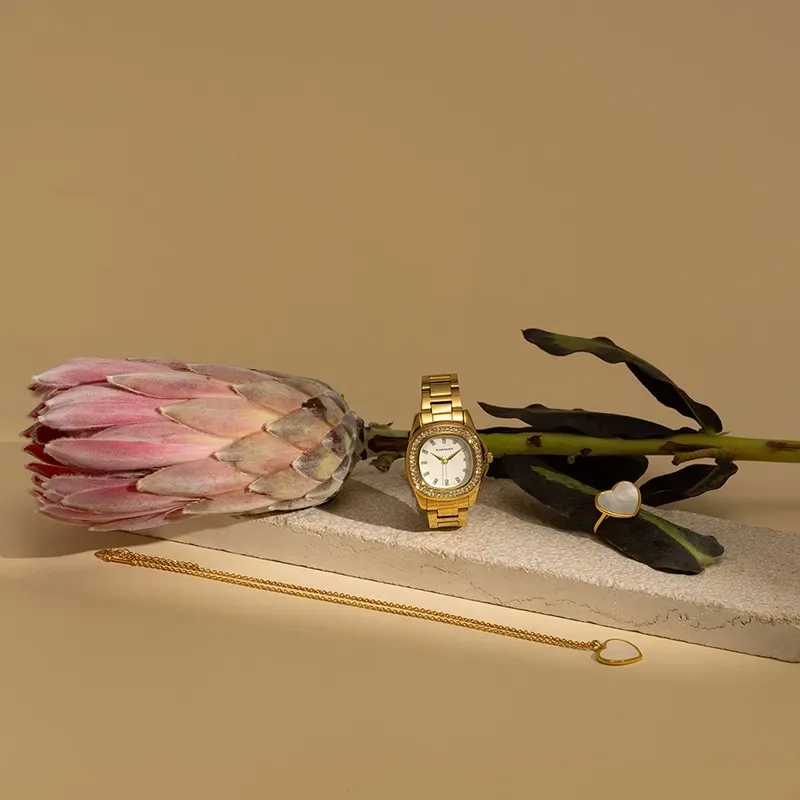 Radiant Scape Reloj de Mujer Dorado Brazalete Acero