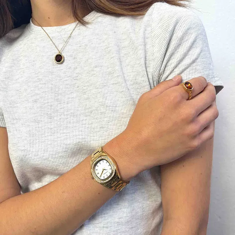 Radiant Scape Reloj de Mujer Dorado Brazalete Acero