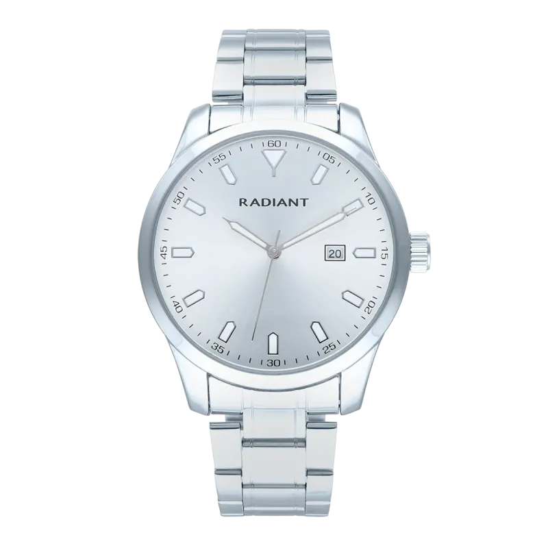 Radiant Victory Reloj de Hombre Plateado con Brazalete de Acero