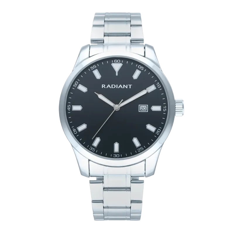 Radiant Victory Reloj de Hombre Plateado Esfera en Negro