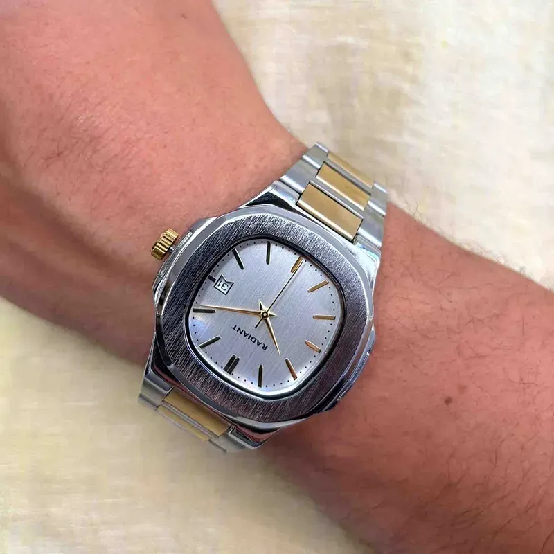 Radiant T-Time Reloj de Hombre Dorado/Plateado Caja Hexagonal