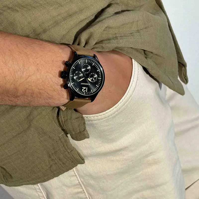 Radiant Team Reloj de Hombre Correa Piel Sintética en Rojo