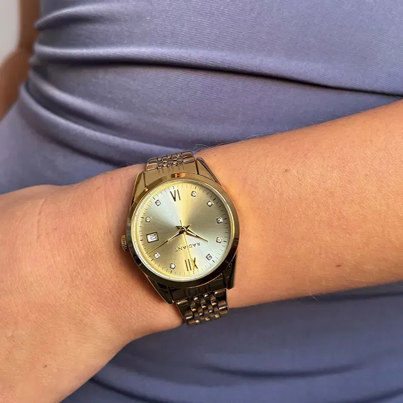 Radiant Legacy Reloj de Mujer Dorado Brazalete Acero