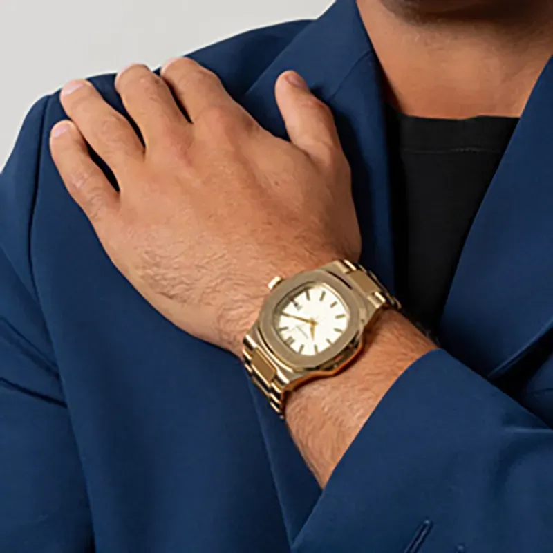 Reloj Hombre Brad Champagne Gold