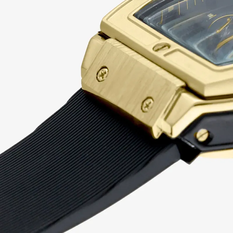 Reloj Hombre Ryan Dorado/Correa Silicona