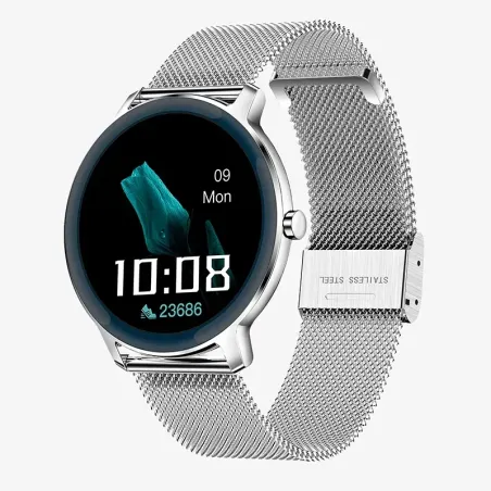 DAKOTA2 42MM IPS GREY RING SILVER MESH