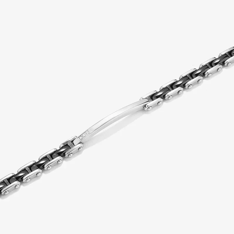 Pulsera Plata Black CERAMIC de Hombre RADIANT Joyas