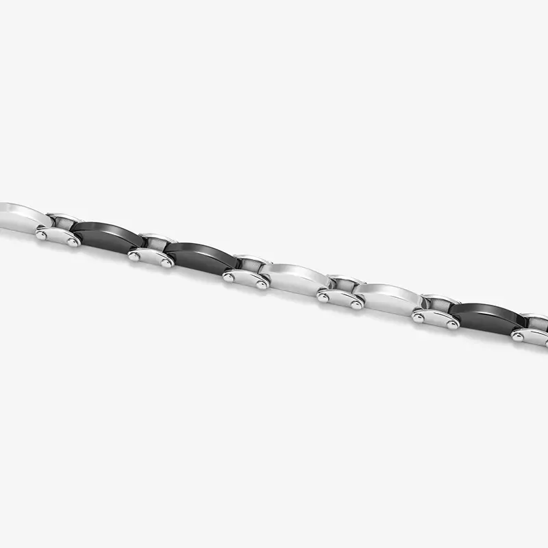 Pulsera Tornillos Plata Black CERAMIC Hombre RADIANT Joyas