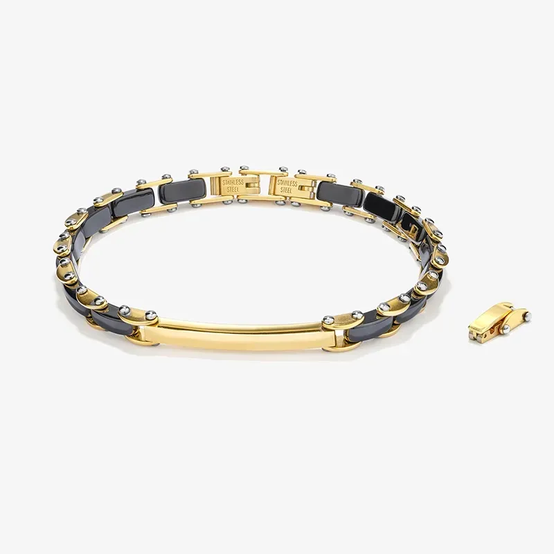Pulsera Semirrígida Oro Black CERAMIC Hombre RADIANT Joyas