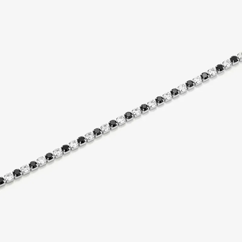 Pulsera Riviere Plata Negro/Blanco FREEDOM Hombre RADIANT