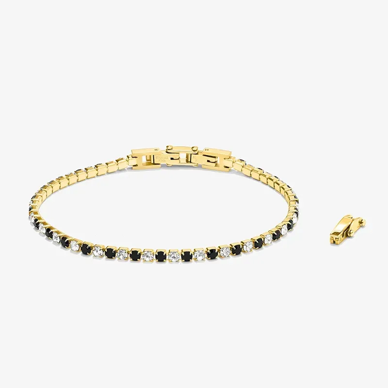 Pulsera Riviere Oro Negro/Blanco FREEDOM Hombre RADIANT Joya