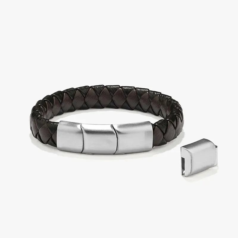 Pulsera piel Brown Black NATURE de Hombre RADIANT Joyas