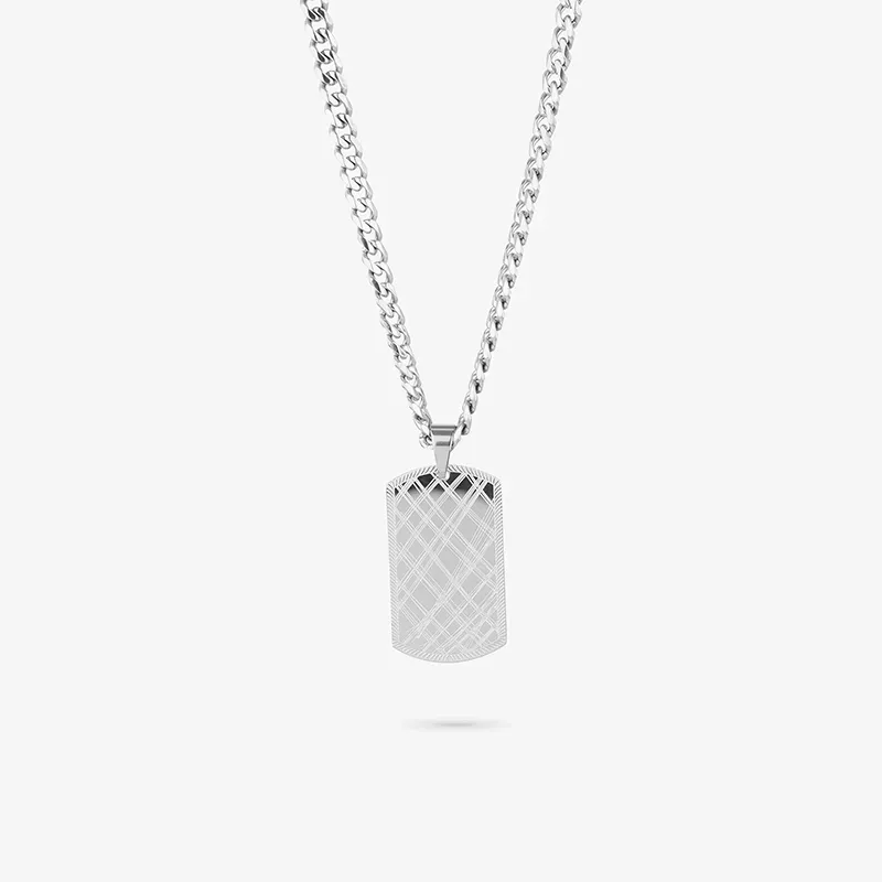 Collar placa Plata PLATE de Hombre RADIANT Joyas