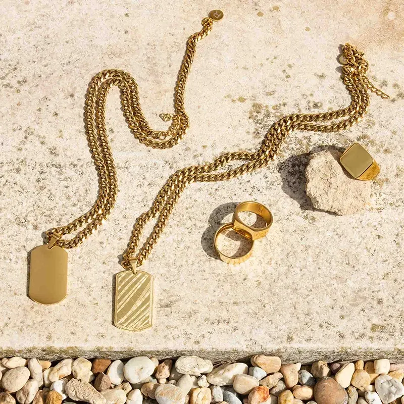 Collar placa Oro PLATE de Hombre RADIANT Joyas