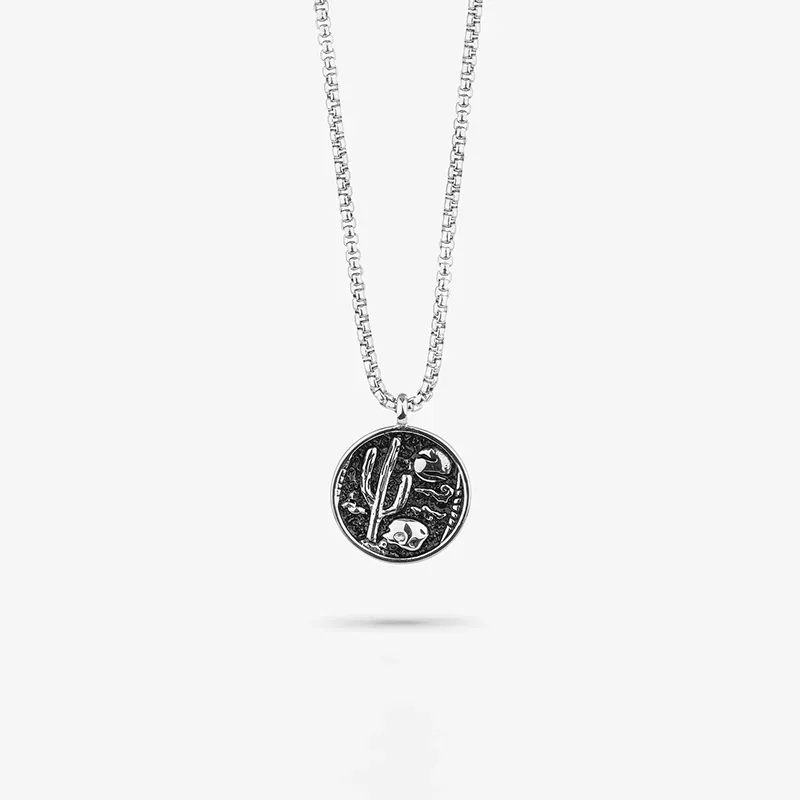 Collar Cactus Plata Negro PEREIRA de Hombre RADIANT Joyas