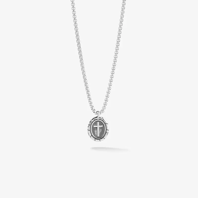 Collar Hombre Mateo óvalo en Plata