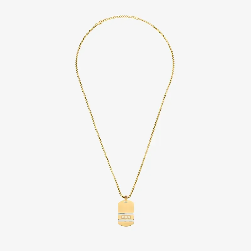 Collar Hombre Martinez con Placa en Oro