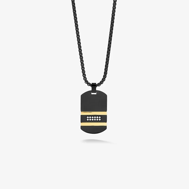 Collar Hombre Martinez Negro y Oro