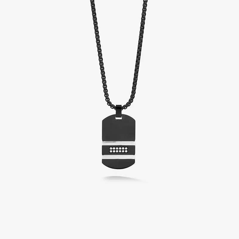 Collar Hombre Martinez Negro y Plata
