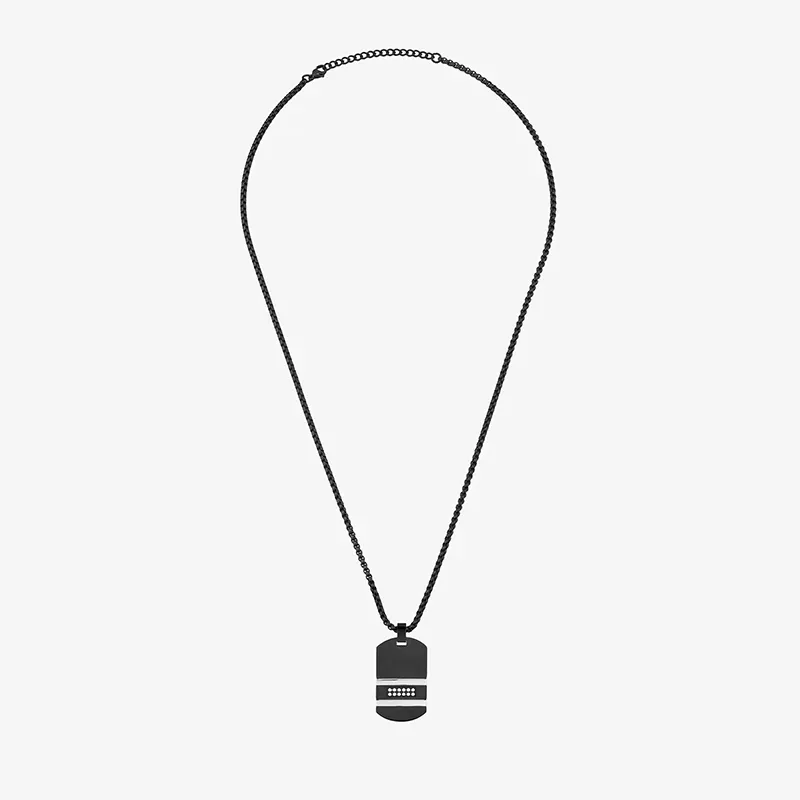 Collar Hombre Martinez Negro y Plata
