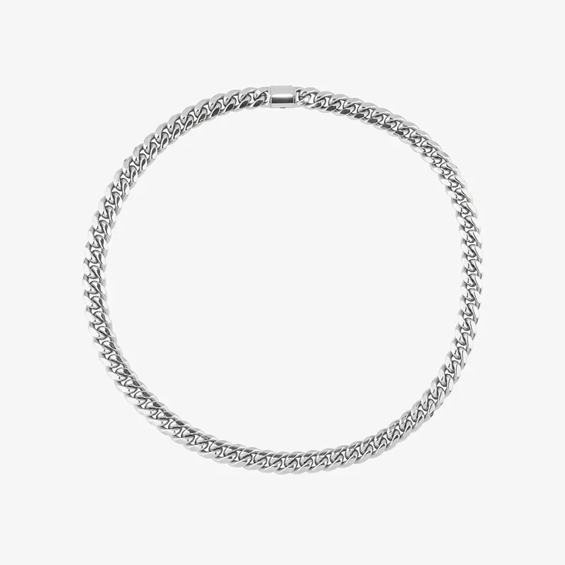 Collar Hombre Musculitos Eslabón en Plata