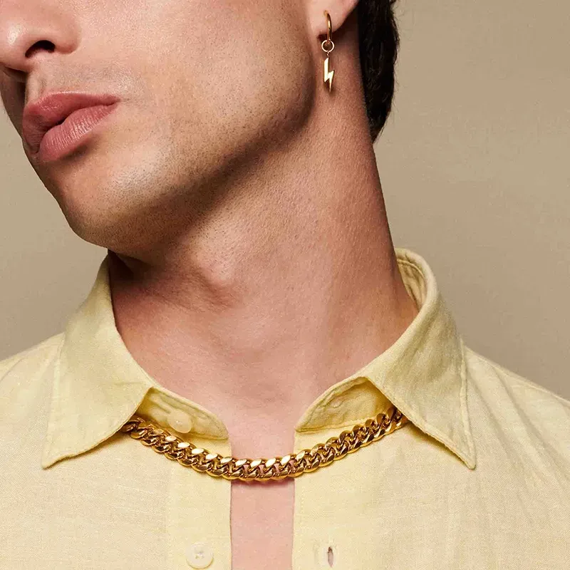 Collar Hombre Musculitos Eslabón en Oro