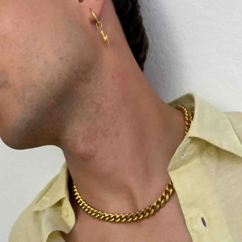 Collar Hombre Musculitos Eslabón en Oro