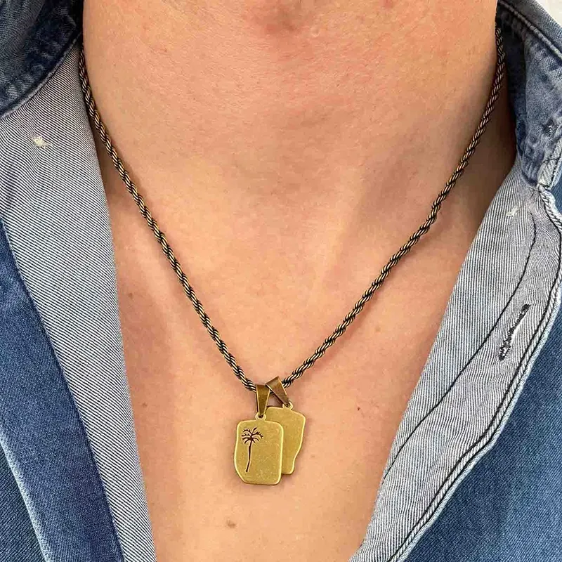 Collar Hombre Piti Escapulario en Plata
