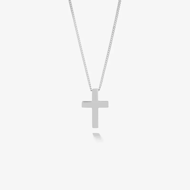 Collar Hombre Mateo Cruz Lisa en Plata