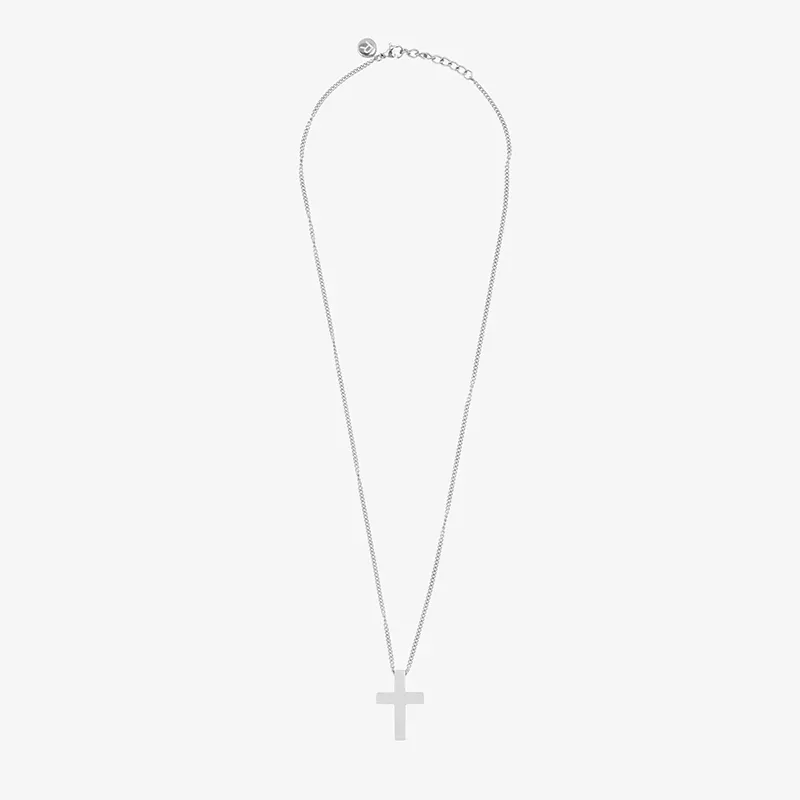 Collar Hombre Mateo Cruz Lisa en Plata