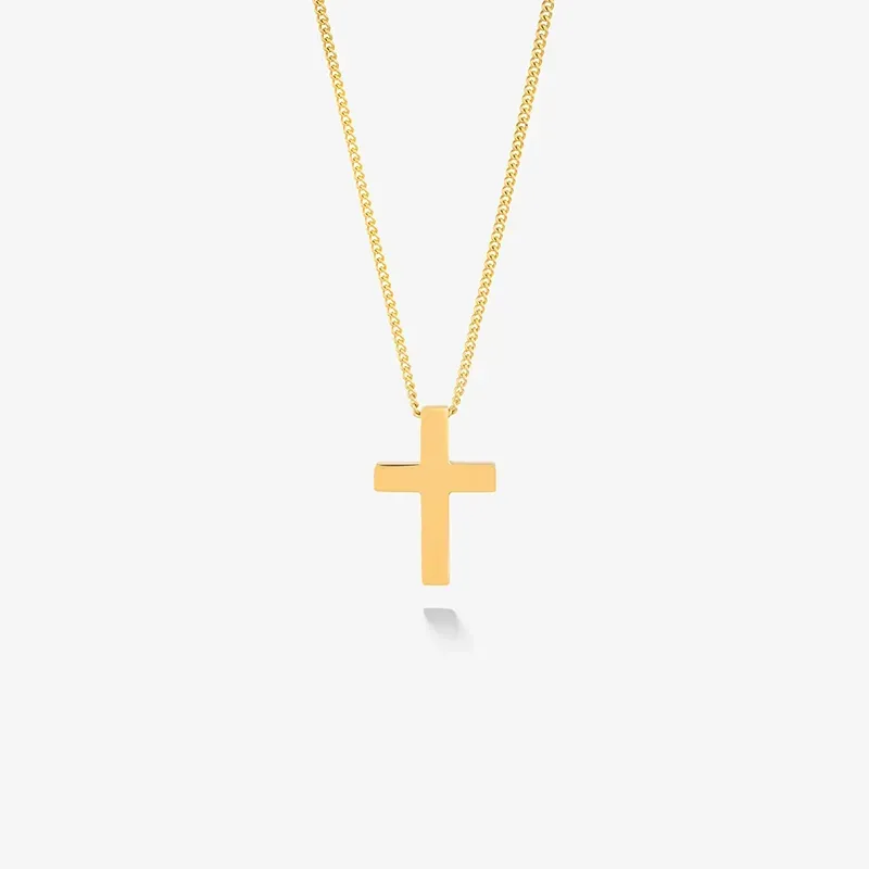 Collar Hombre Mateo Cruz Lisa en Oro