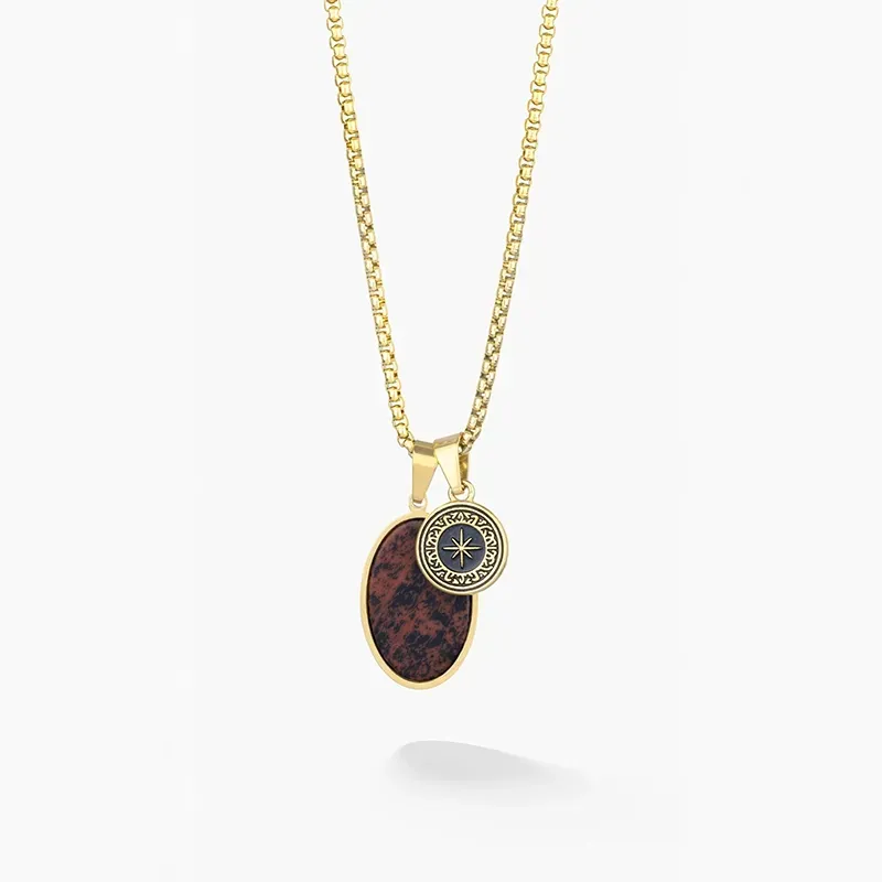 Collar Hombre Medallon Marron J.PALAU