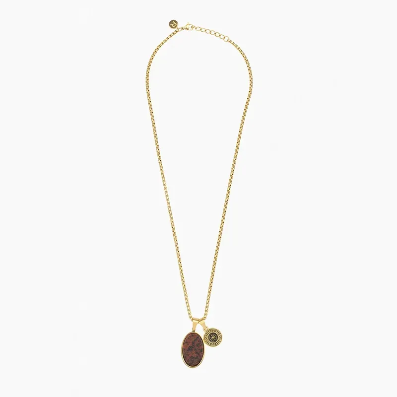 Collar Hombre Medallon Marron J.PALAU