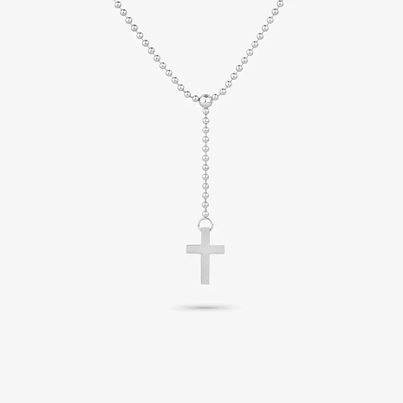 Collar Palau con Cruz Plateado