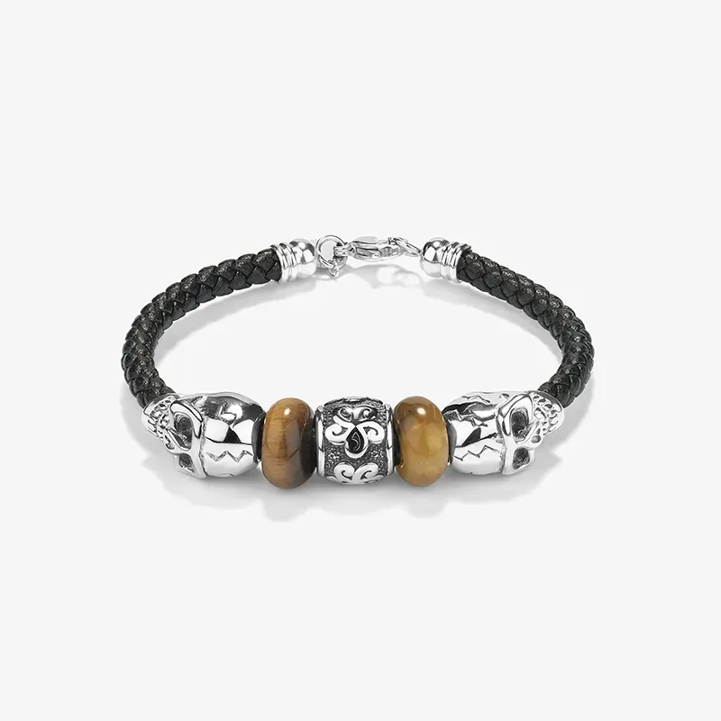 Pulsera Hombre Pirate Abalorios Plateado | Radiant
