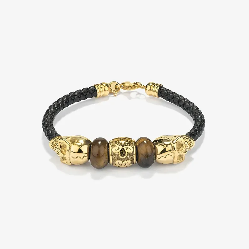 Pulsera Hombre Pirate Abalorios Dorado | Radiant